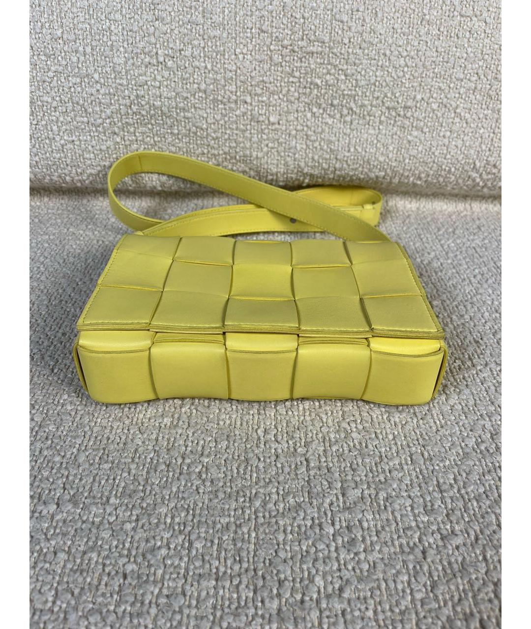 BOTTEGA VENETA Желтая кожаная сумка через плечо, фото 8