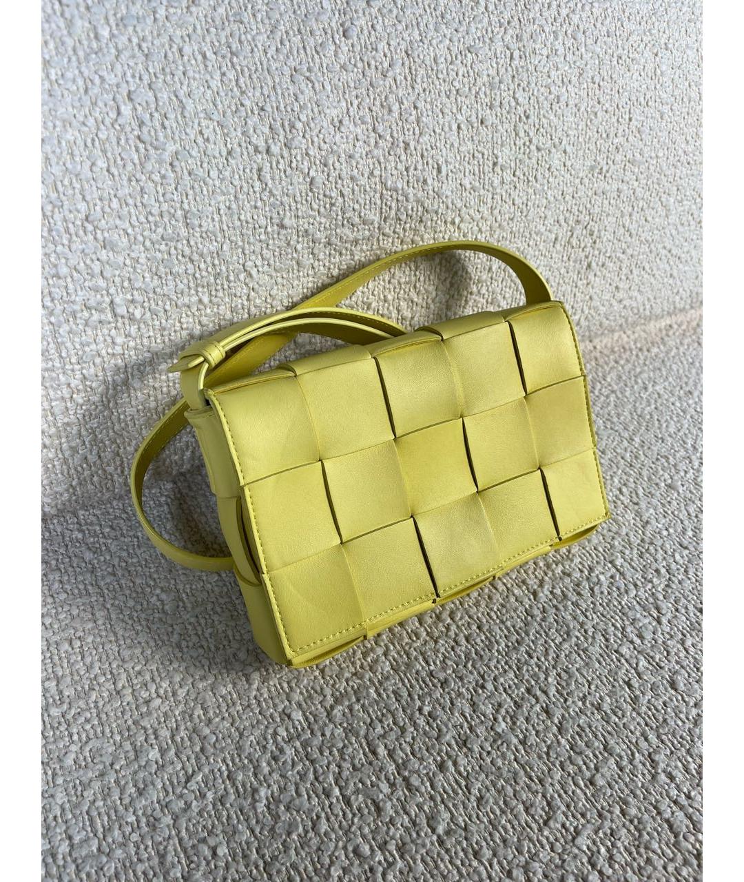 BOTTEGA VENETA Желтая кожаная сумка через плечо, фото 2