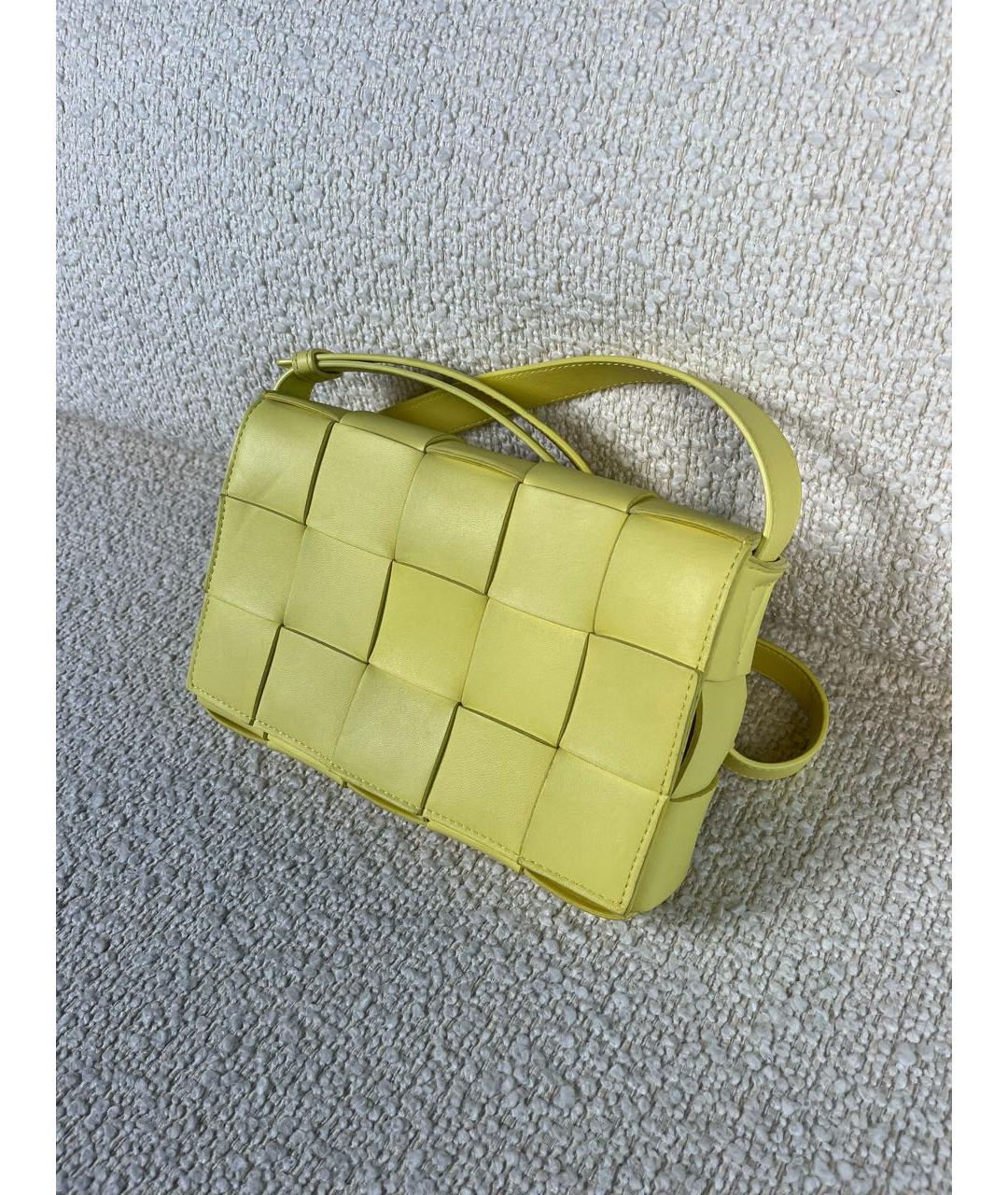 BOTTEGA VENETA Желтая кожаная сумка через плечо, фото 5