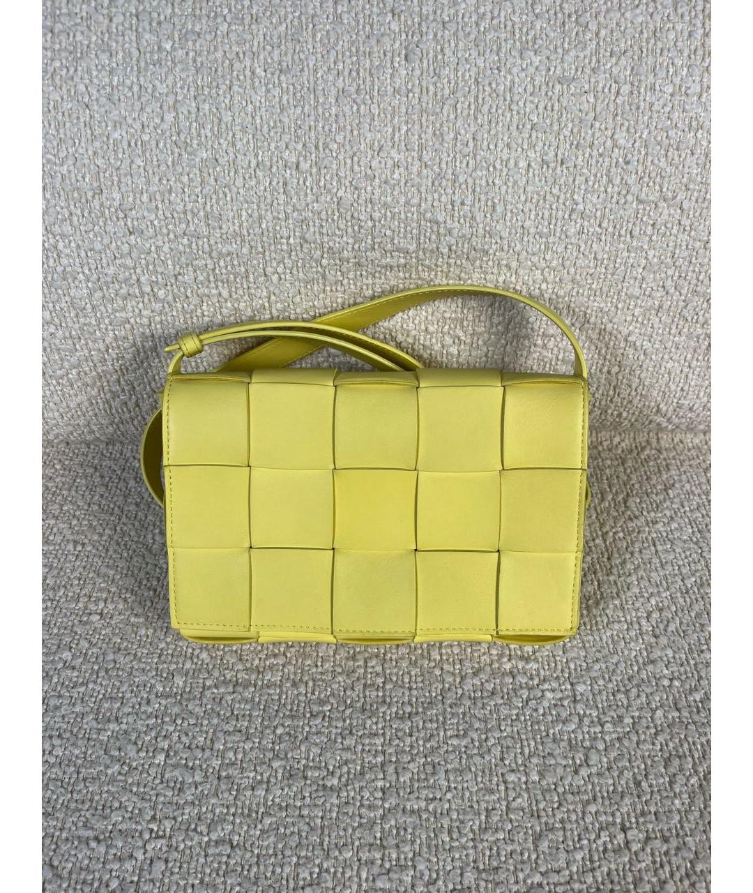 BOTTEGA VENETA Желтая кожаная сумка через плечо, фото 9
