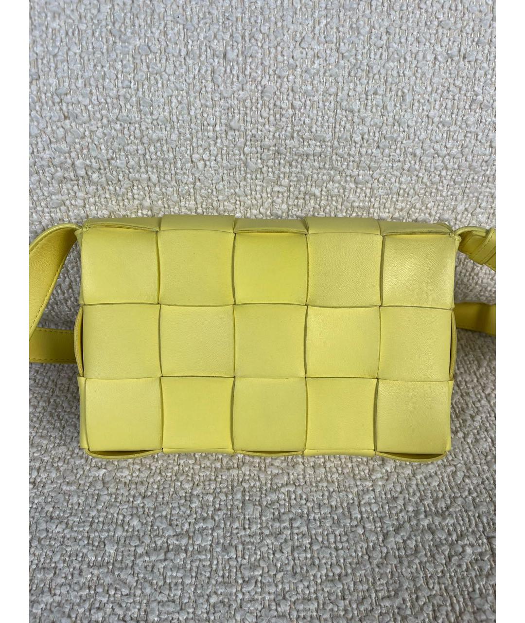BOTTEGA VENETA Желтая кожаная сумка через плечо, фото 3