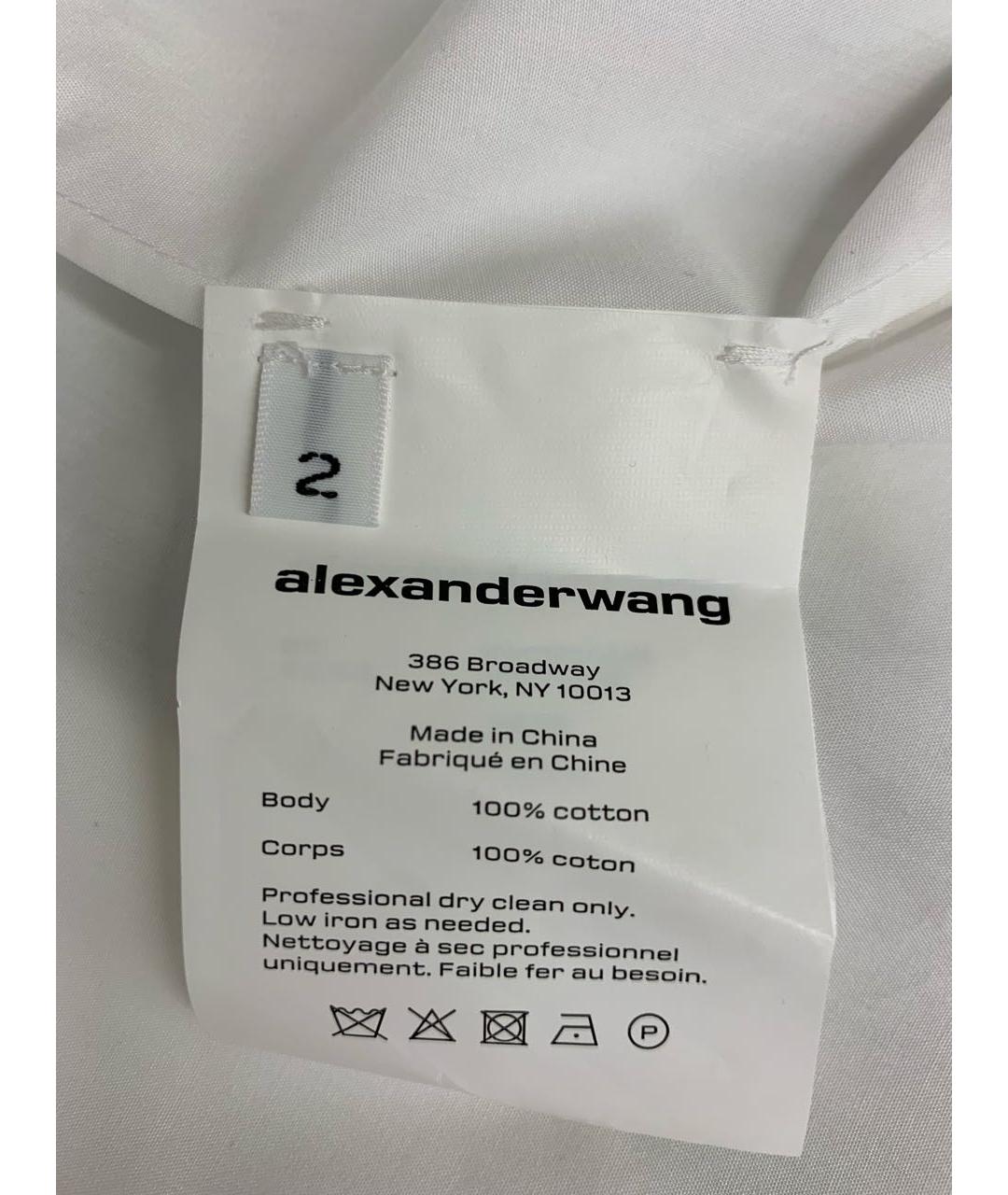ALEXANDER WANG Белое хлопковое повседневное платье, фото 6