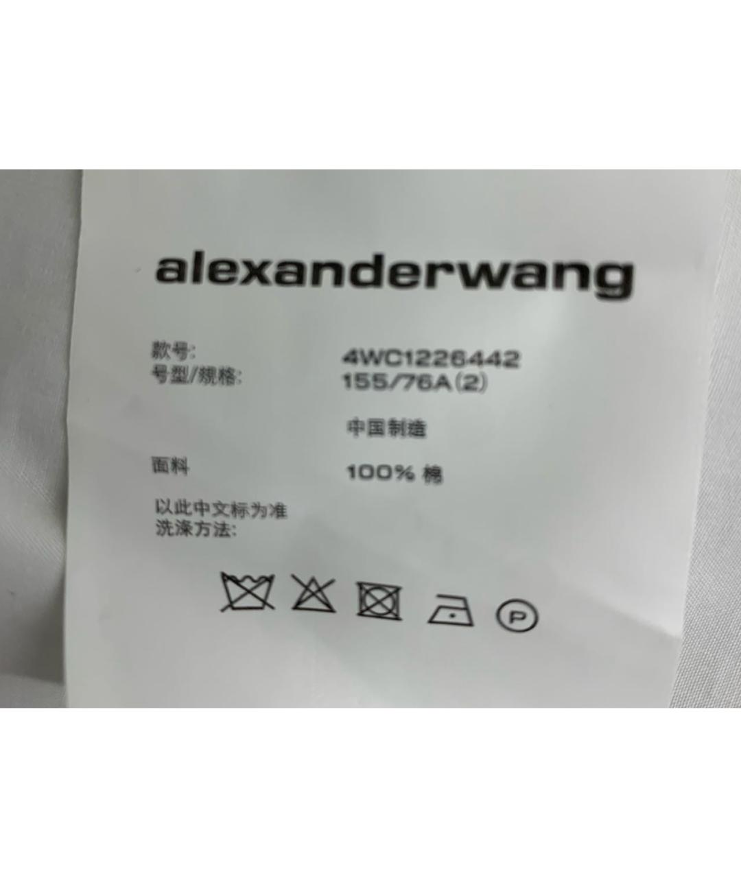 ALEXANDER WANG Белое хлопковое повседневное платье, фото 7