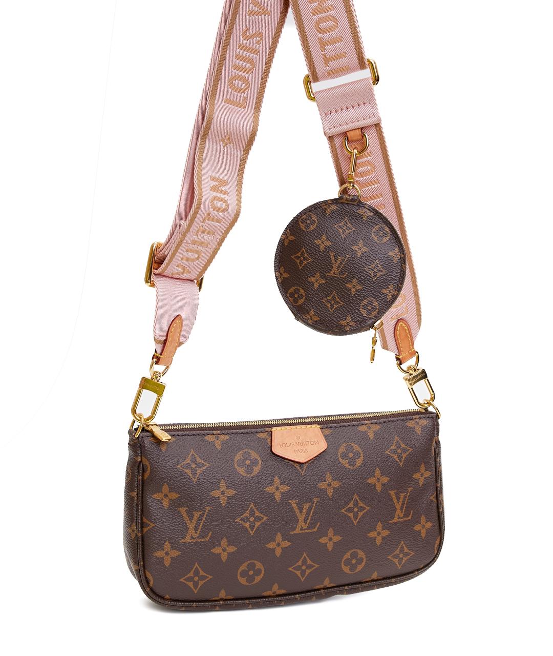 LOUIS VUITTON Коричневая кожаная сумка через плечо, фото 5