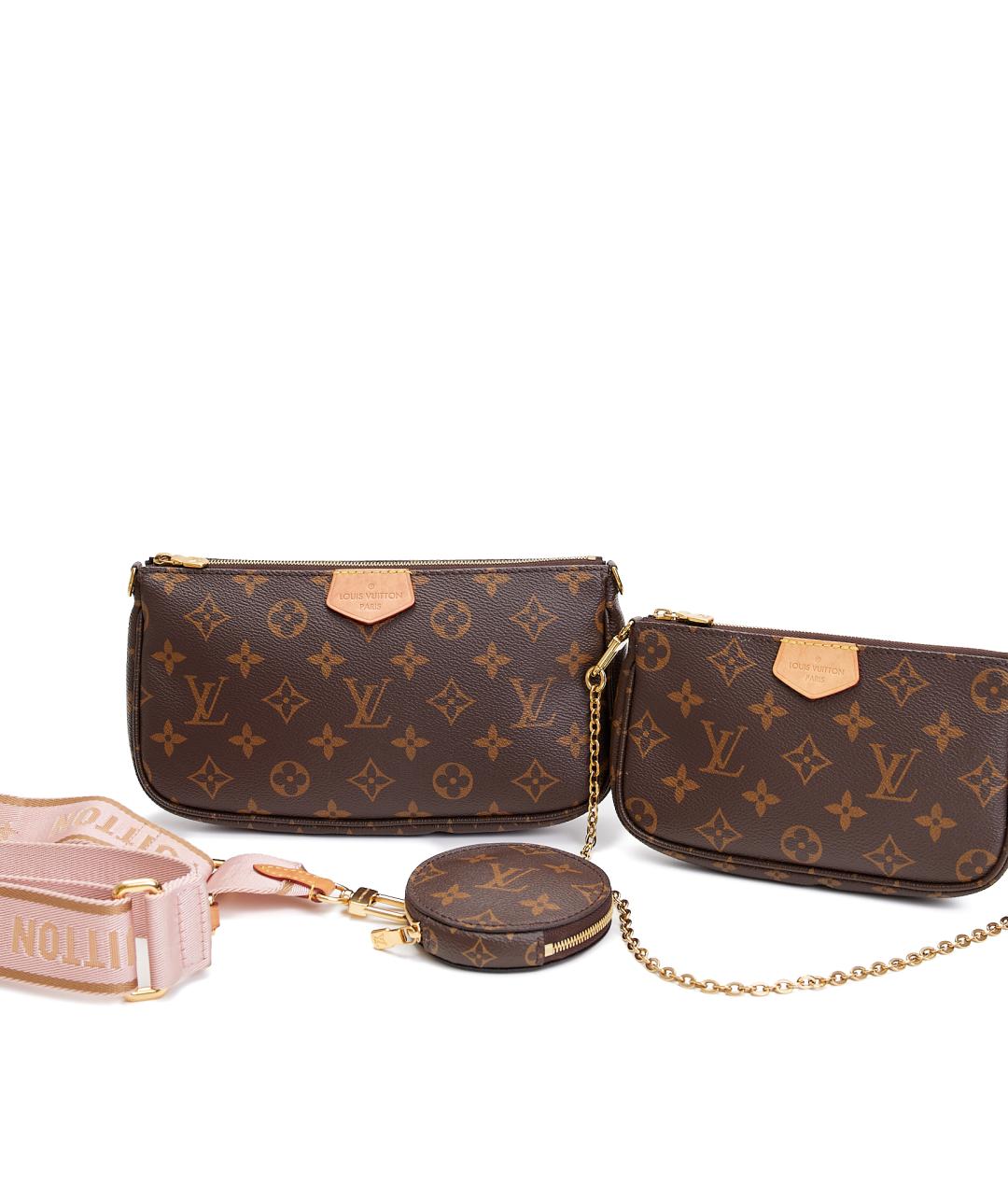 LOUIS VUITTON Коричневая кожаная сумка через плечо, фото 6