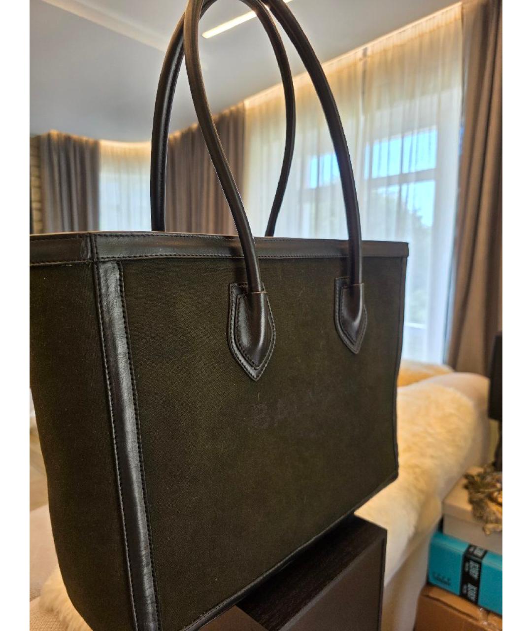 BALMAIN Хаки тканевая сумка тоут, фото 2
