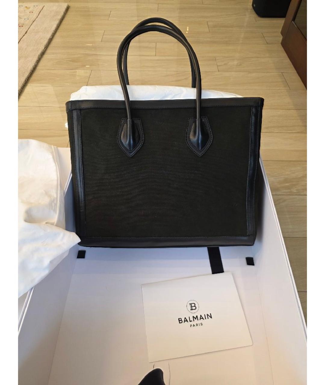 BALMAIN Хаки тканевая сумка тоут, фото 7