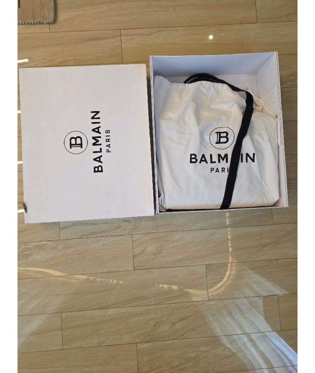 BALMAIN Хаки тканевая сумка тоут, фото 5