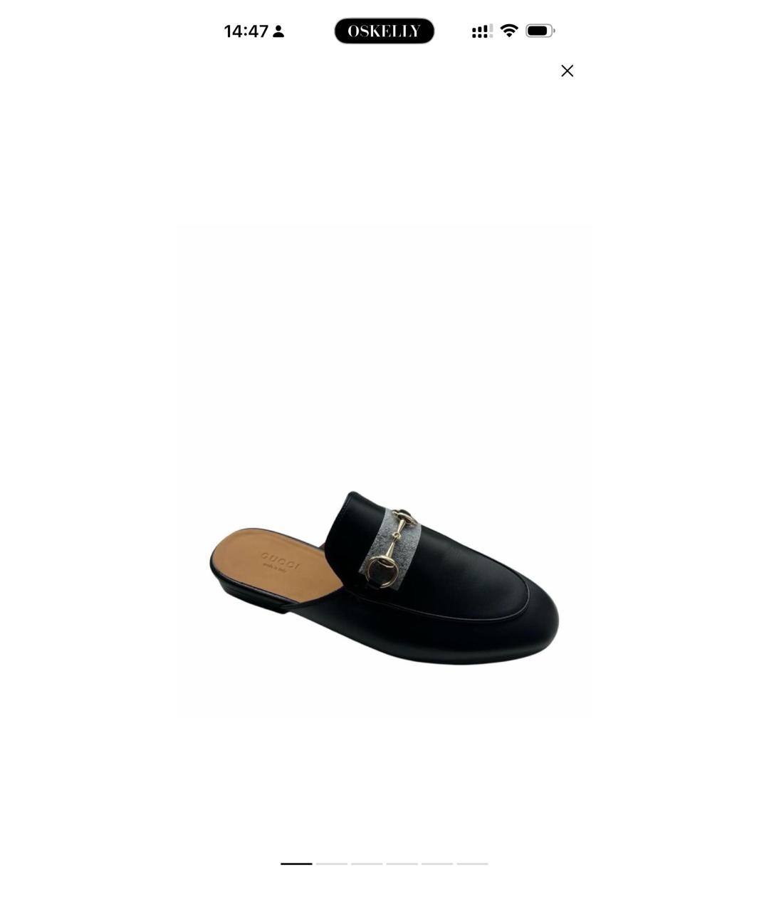 GUCCI Черные кожаные мюли, фото 2