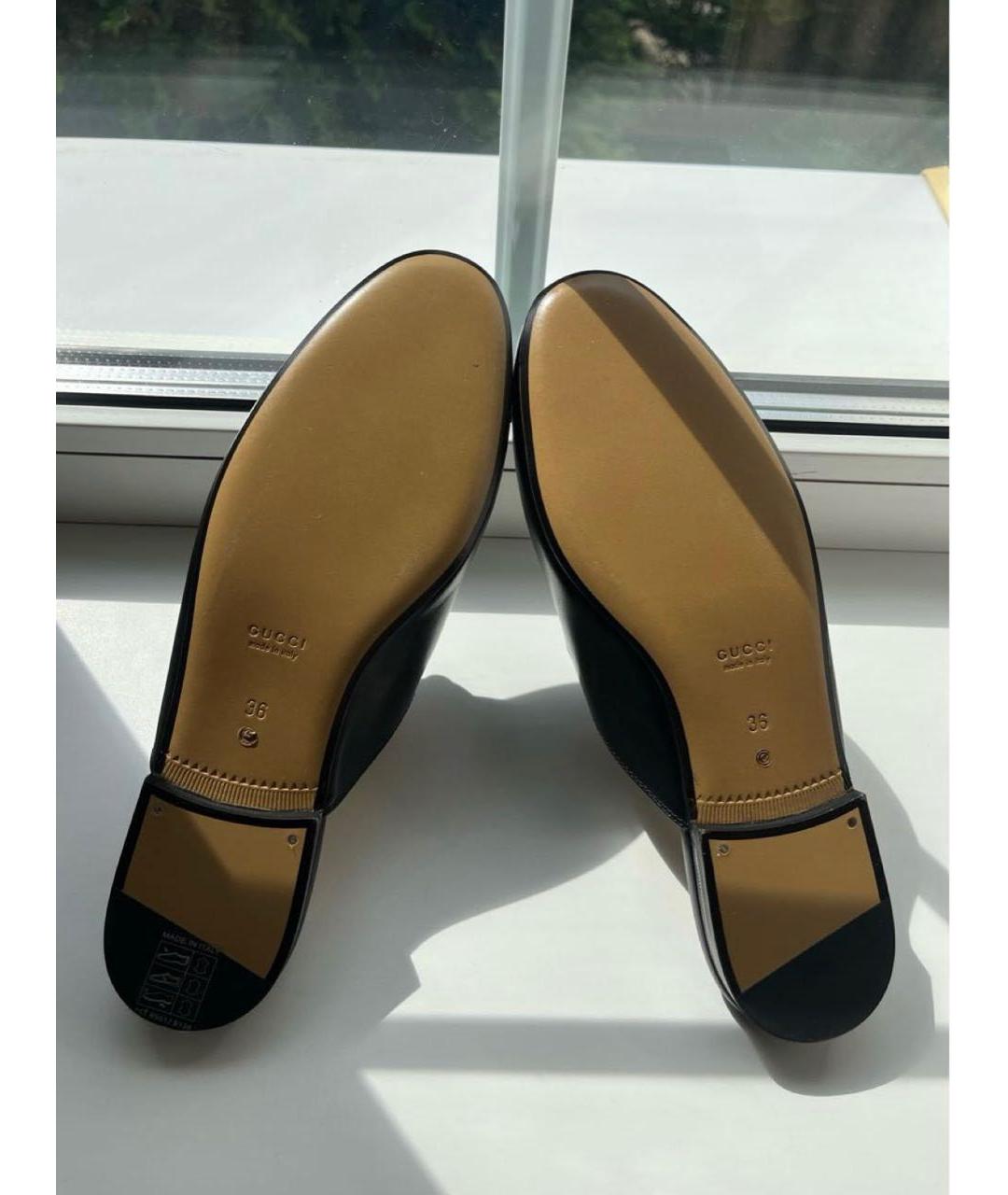 GUCCI Черные кожаные мюли, фото 5