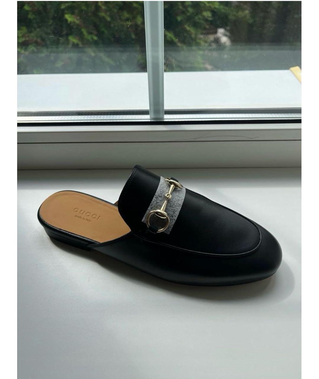 GUCCI Черные кожаные мюли, фото 7