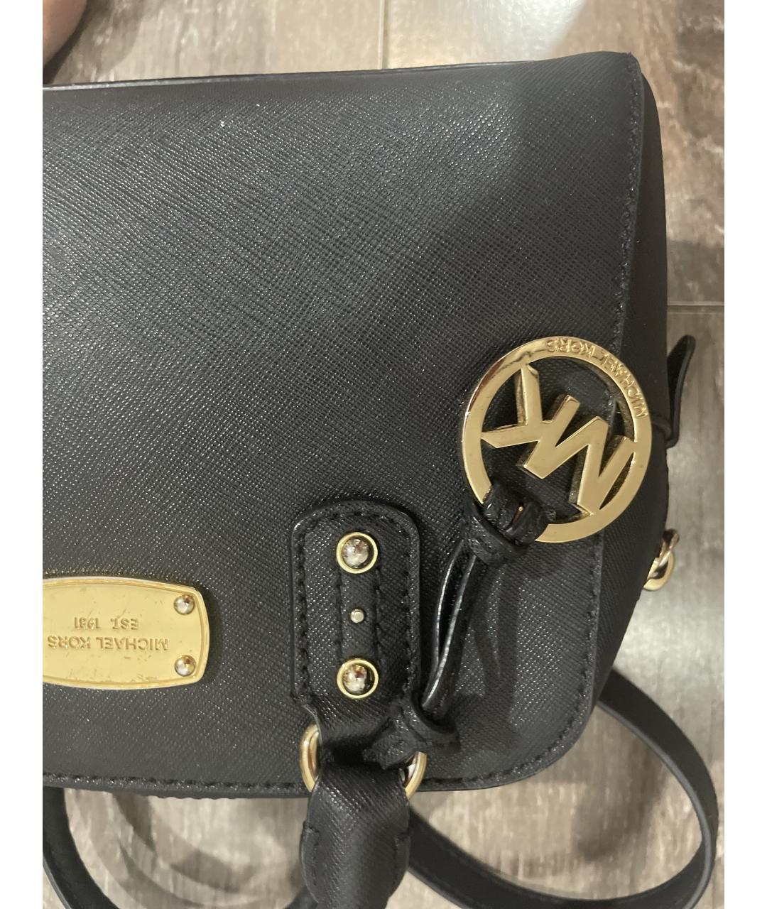 MICHAEL KORS Черная кожаная сумка с короткими ручками, фото 2