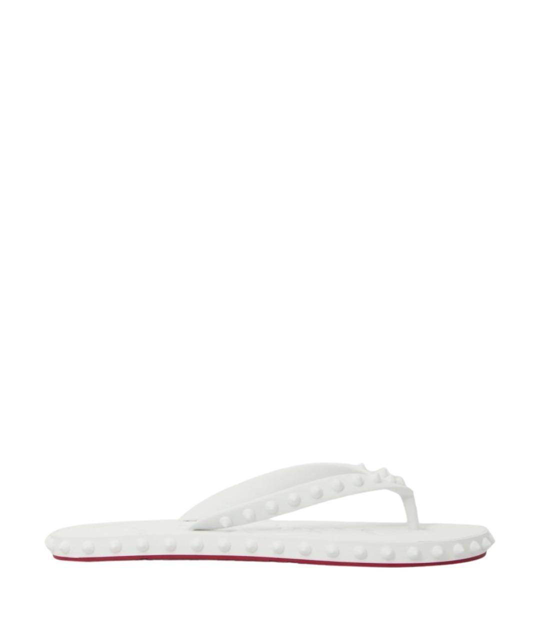 CHRISTIAN LOUBOUTIN Белые резиновые шлепанцы, фото 1