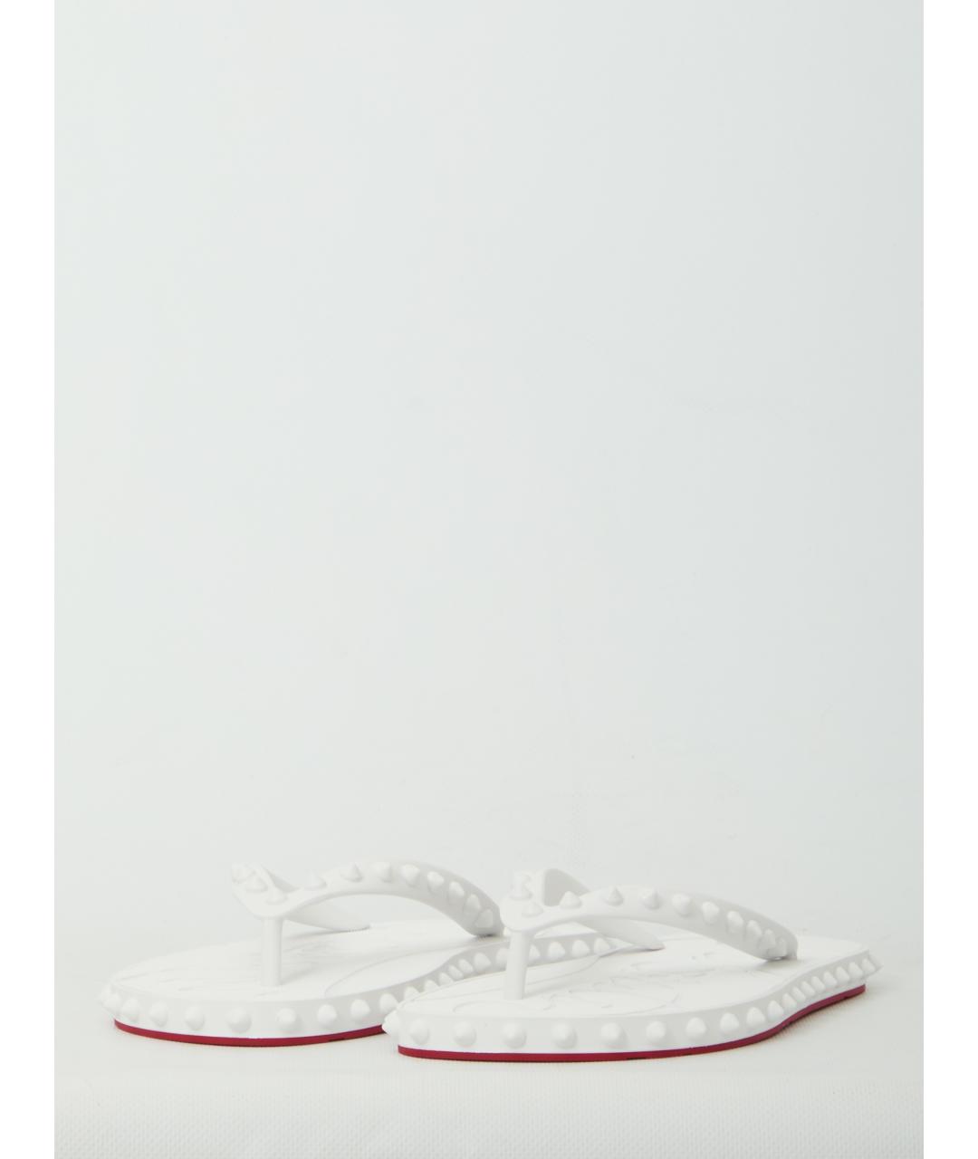 CHRISTIAN LOUBOUTIN Белые резиновые шлепанцы, фото 2