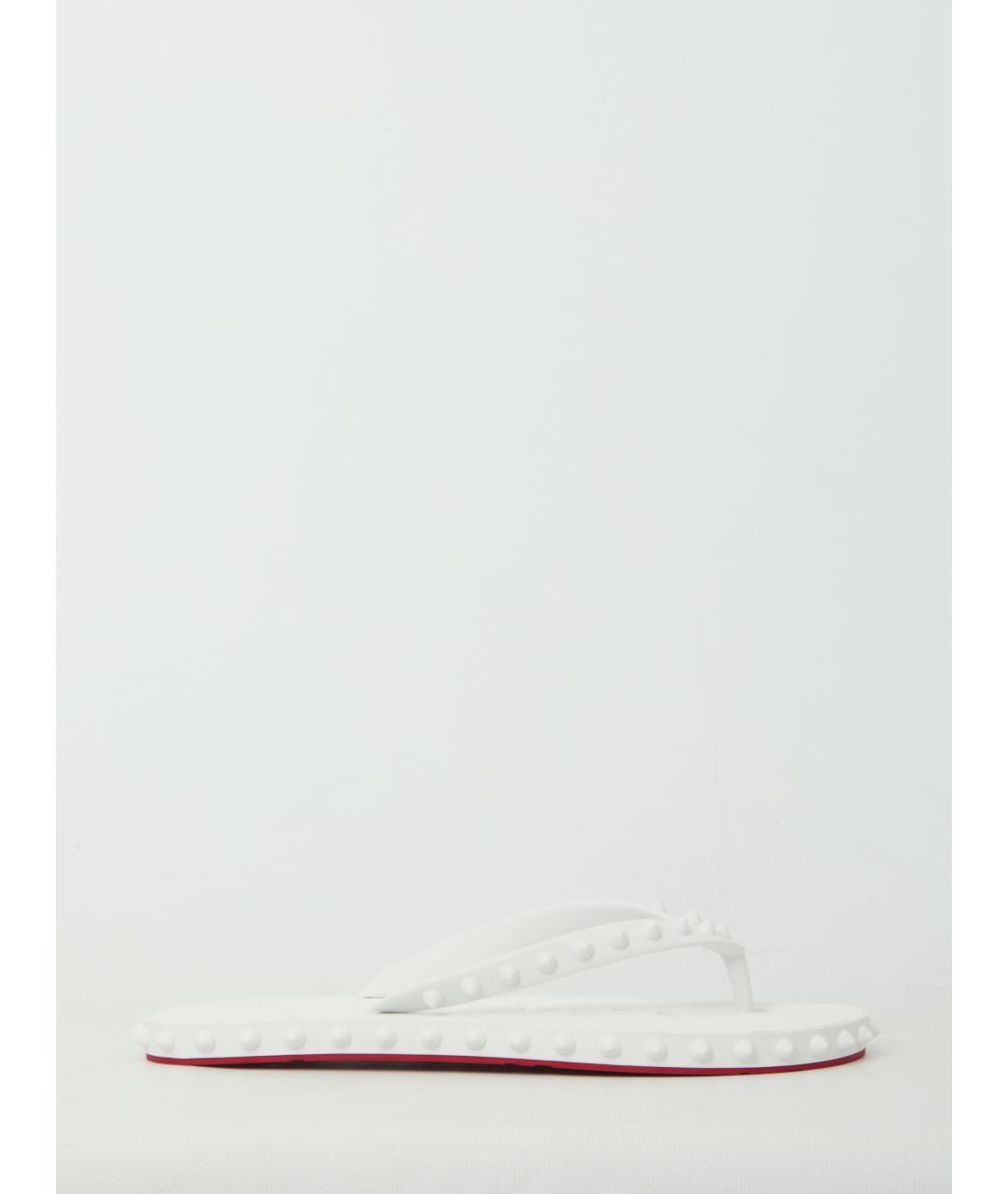 CHRISTIAN LOUBOUTIN Белые резиновые шлепанцы, фото 6