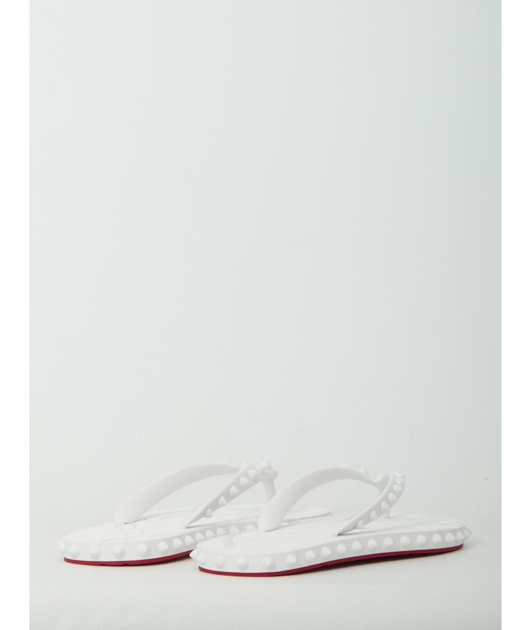 CHRISTIAN LOUBOUTIN Белые резиновые шлепанцы, фото 3