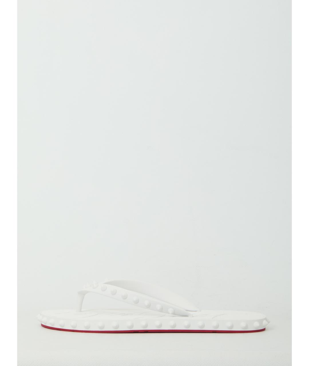CHRISTIAN LOUBOUTIN Белые резиновые шлепанцы, фото 4