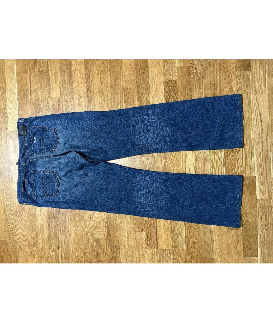 ARMANI JEANS Синие хлопковые прямые джинсы, фото 2