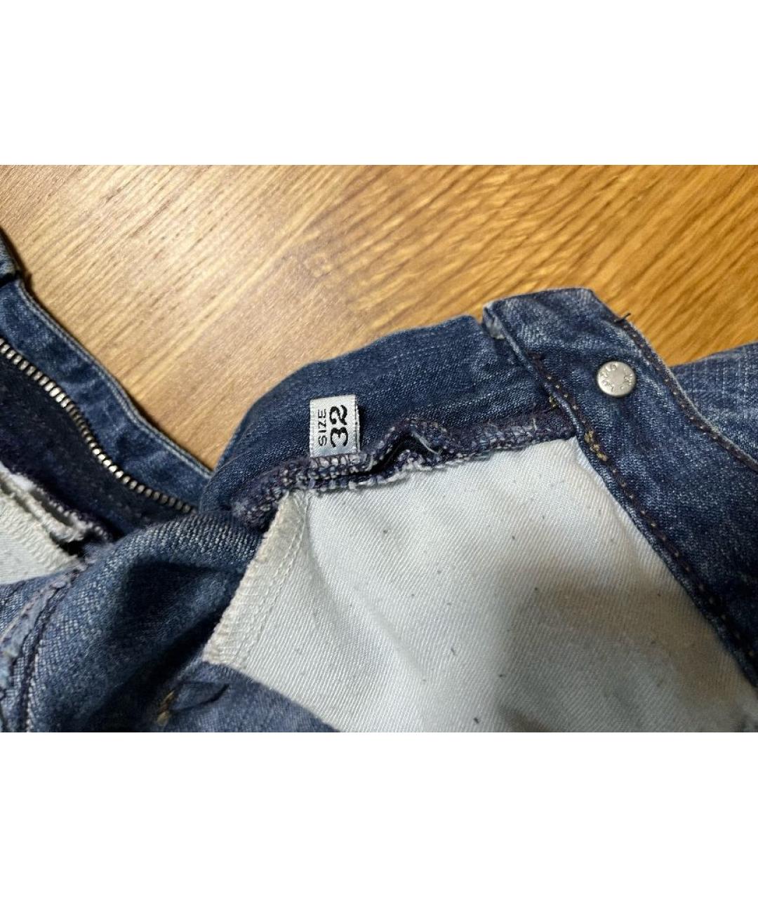 ARMANI JEANS Синие хлопковые прямые джинсы, фото 5