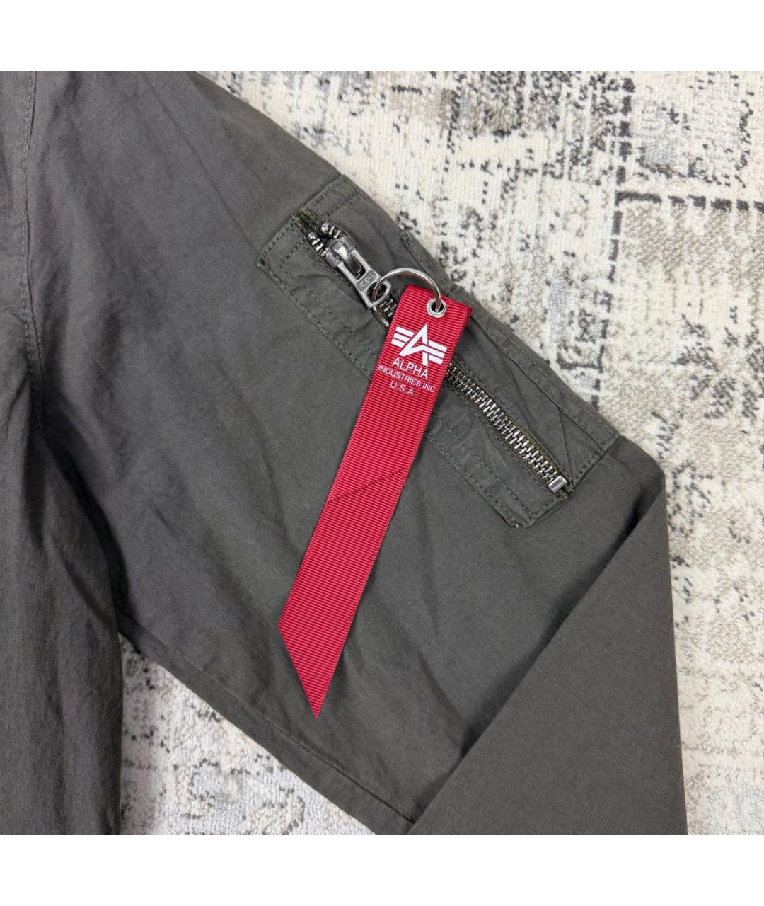 ALPHA INDUSTRIES Антрацитовая хлопковая кэжуал рубашка, фото 3