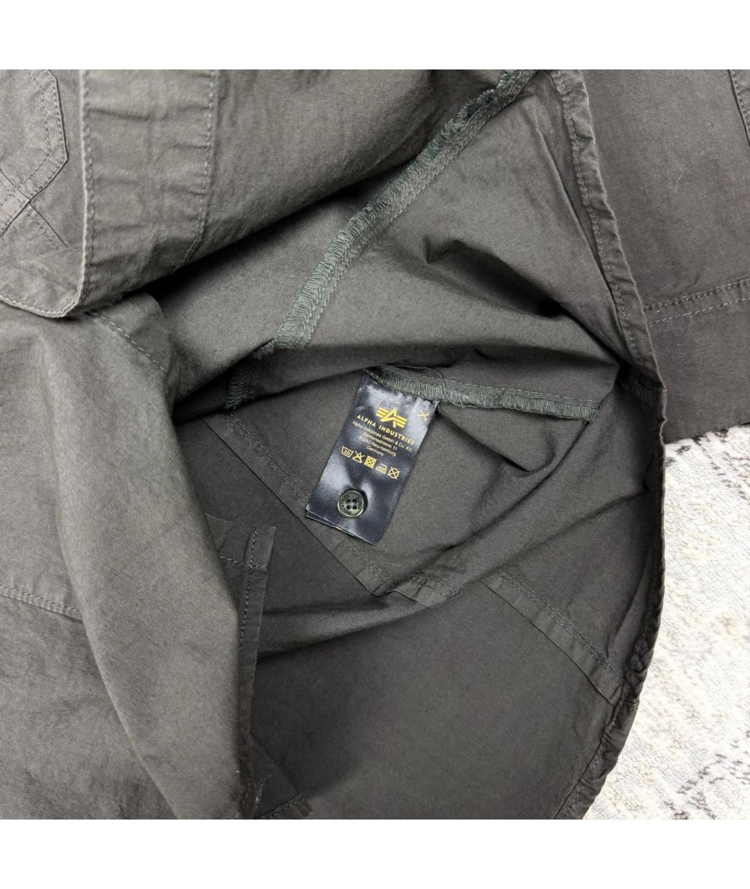 ALPHA INDUSTRIES Антрацитовая хлопковая кэжуал рубашка, фото 5