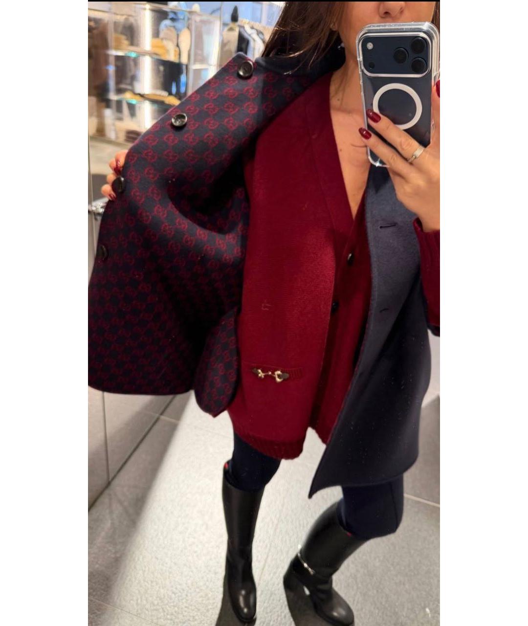 GUCCI Темно-синее шерстяное пальто, фото 5