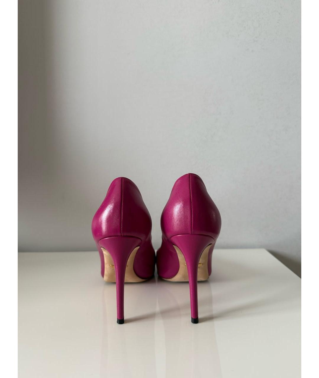 GUCCI Фуксия кожаные туфли, фото 4