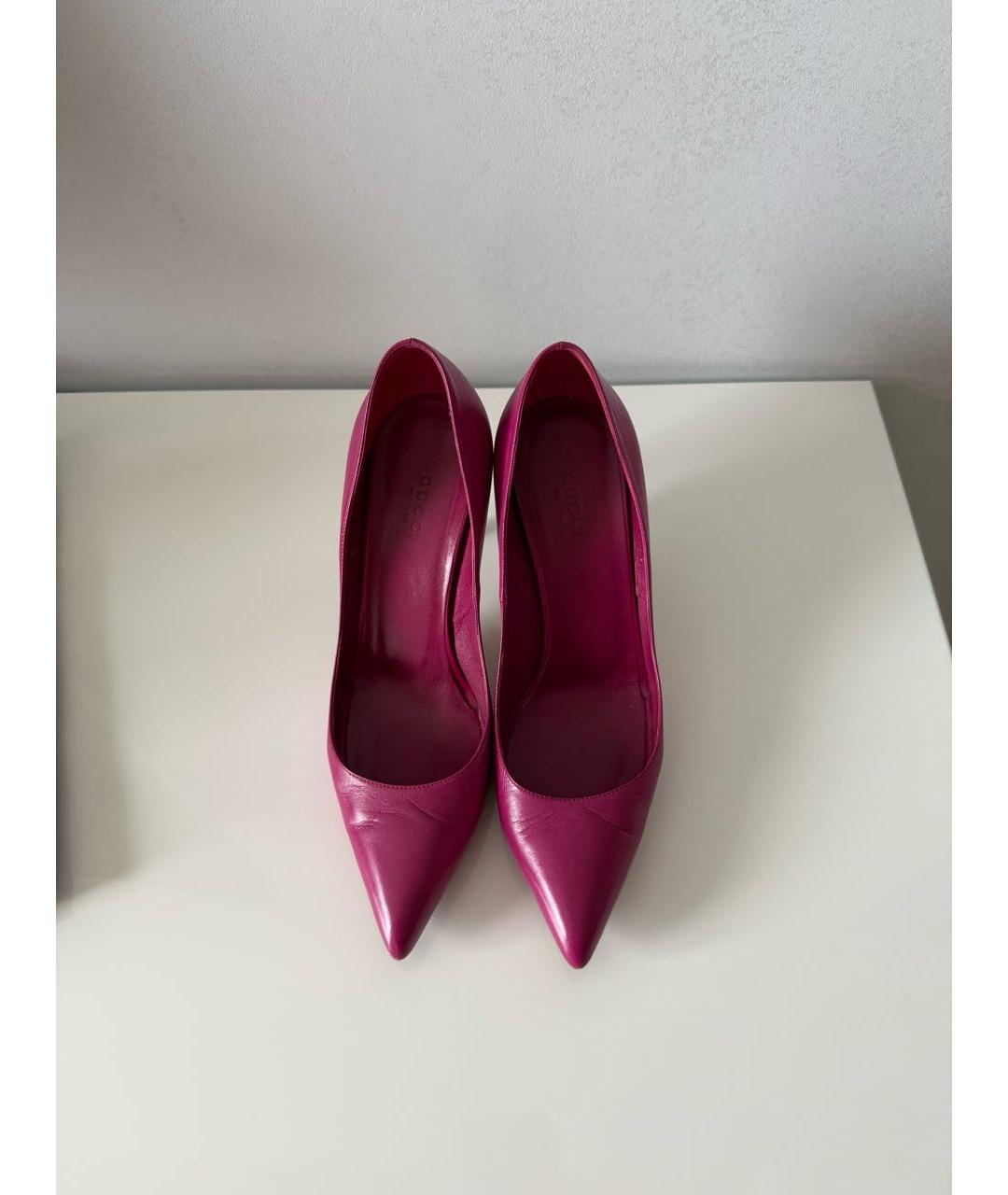GUCCI Фуксия кожаные туфли, фото 2