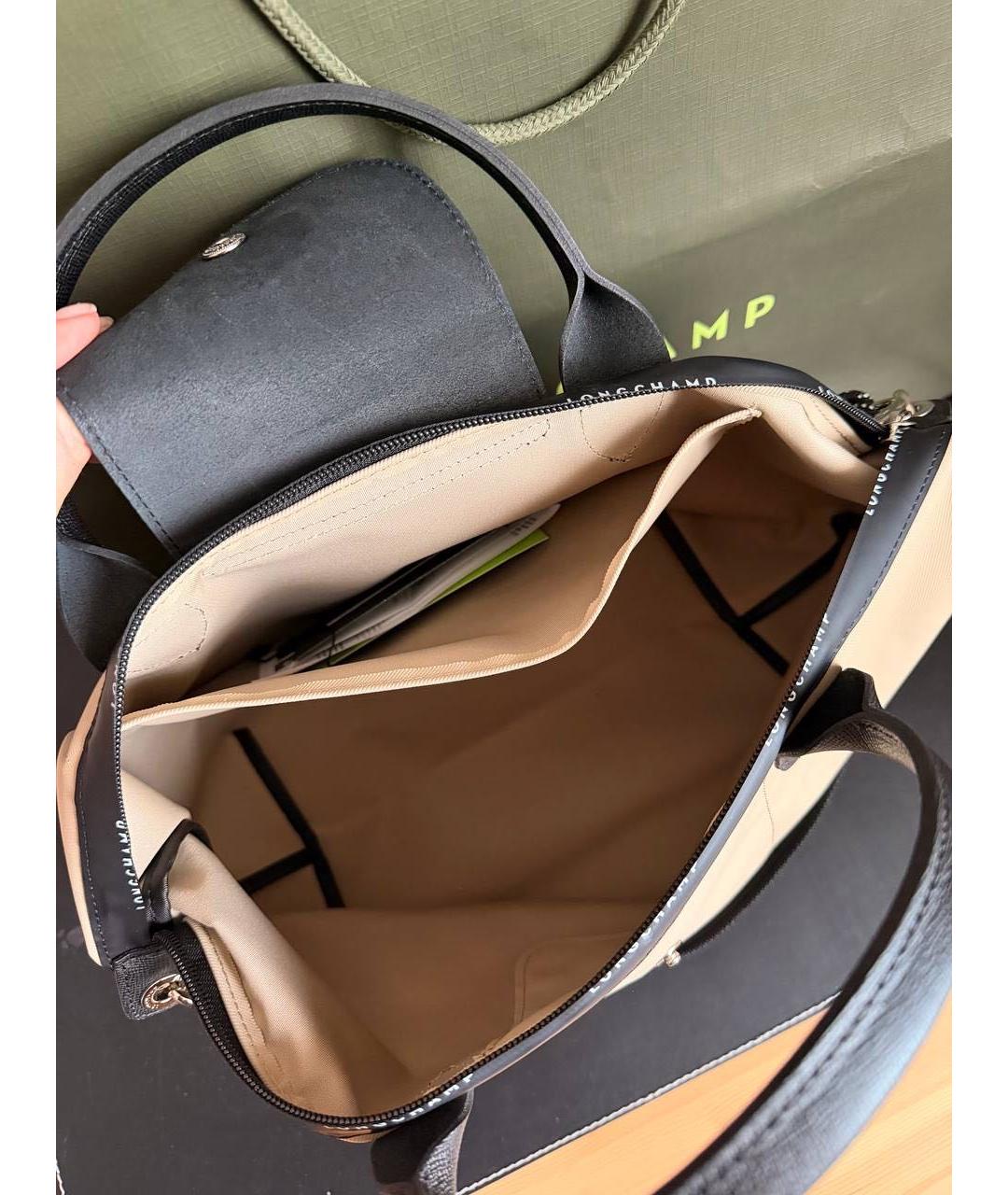 LONGCHAMP Бежевая нейлоновая сумка тоут, фото 7