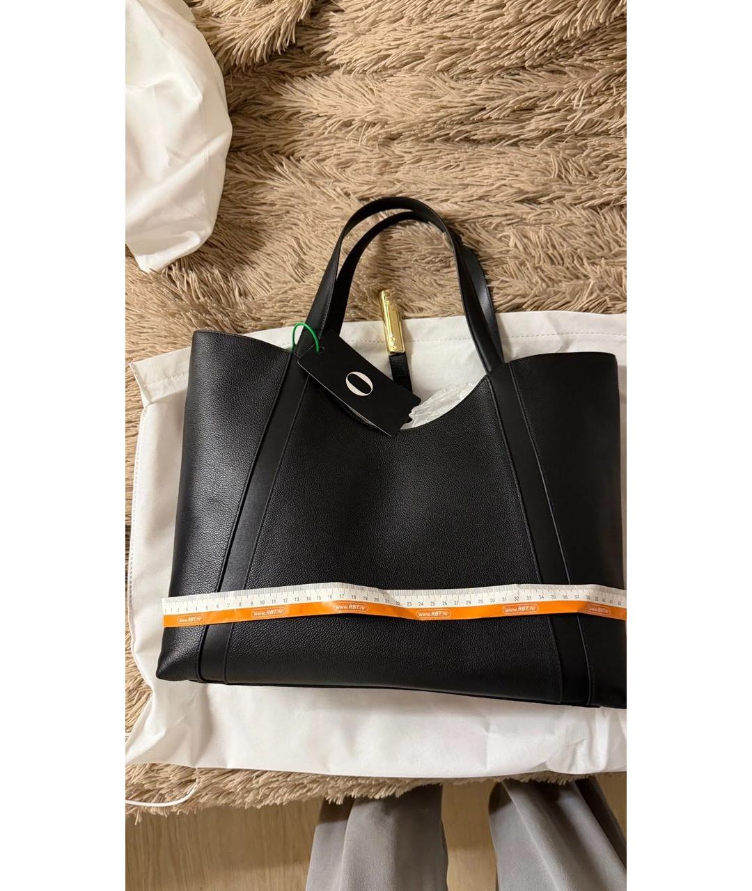 FURLA Черная кожаная сумка тоут, фото 2