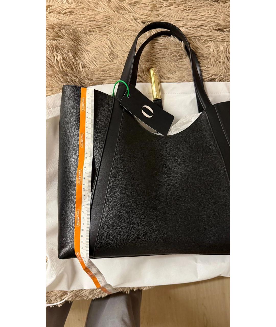 FURLA Черная кожаная сумка тоут, фото 3