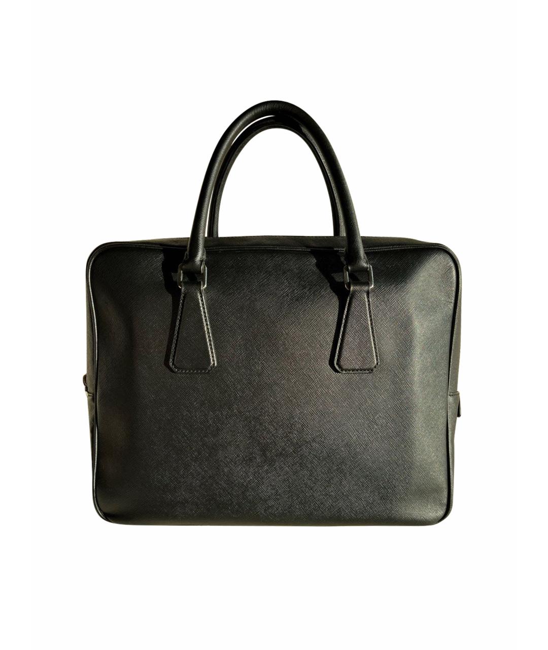 PRADA Черный кожаный портфель, фото 9