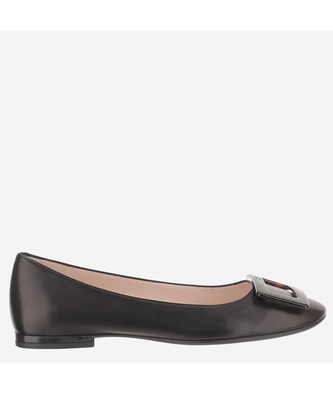 ROGER VIVIER Черные кожаные балетки, фото 5