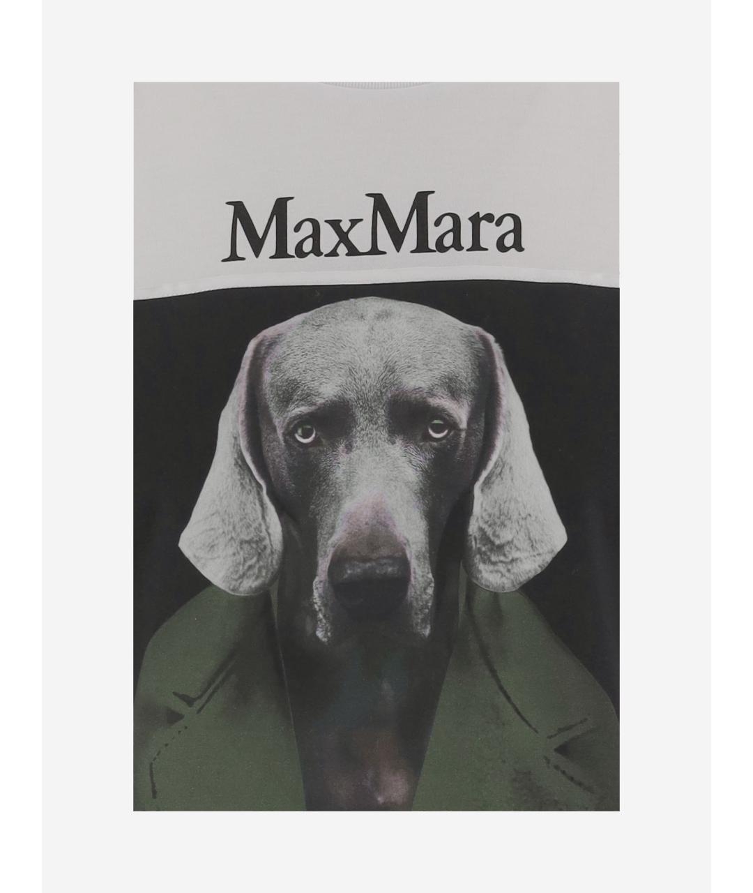 MAX MARA Белая хлопковая футболка, фото 3