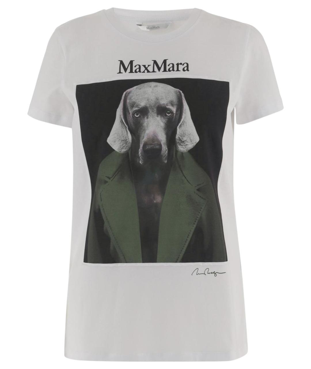 MAX MARA Белая хлопковая футболка, фото 1