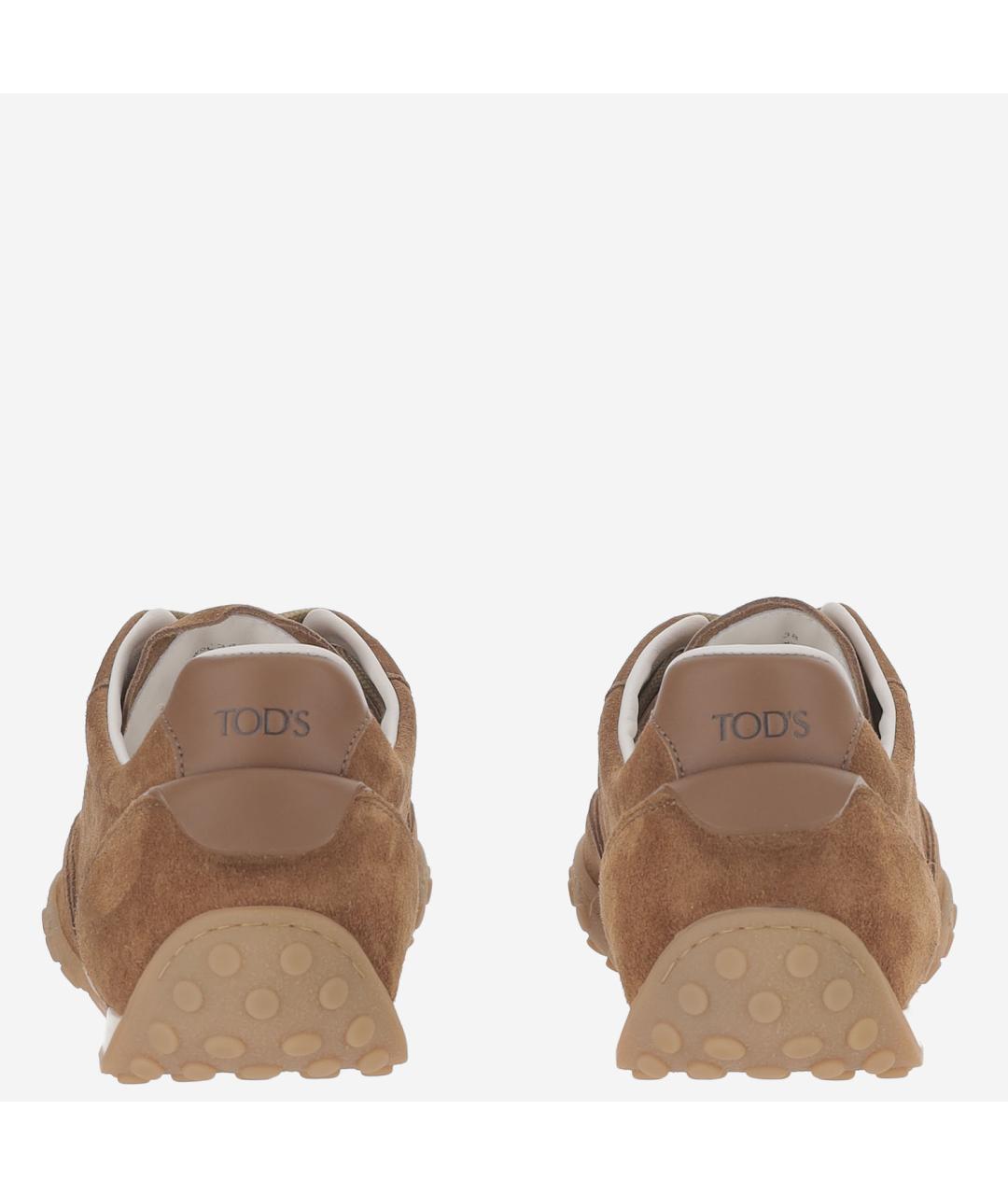 TOD'S Коричневые замшевые кроссовки, фото 4