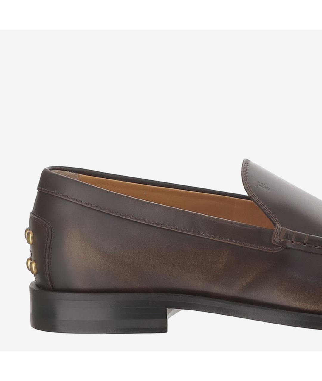 TOD'S Коричневые кожаные лоферы, фото 5