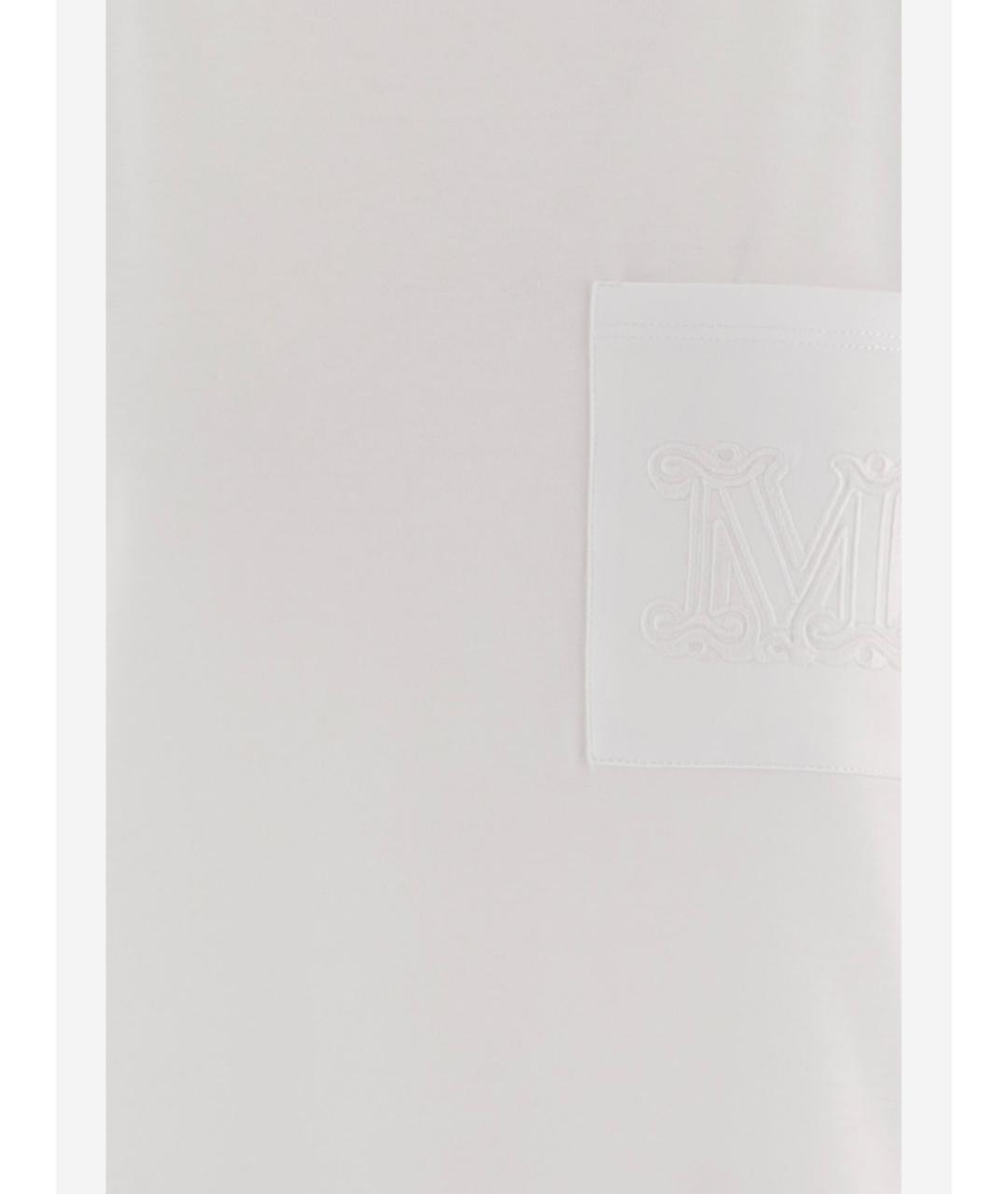MAX MARA Белая хлопковая футболка, фото 3