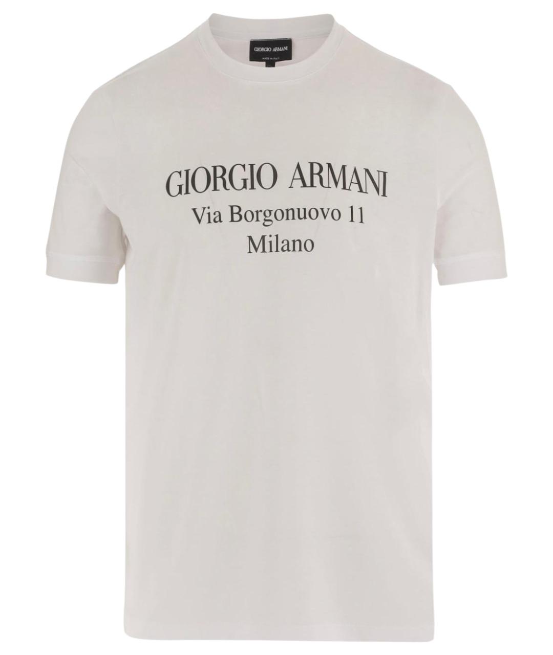 GIORGIO ARMANI Белая хлопковая футболка, фото 1