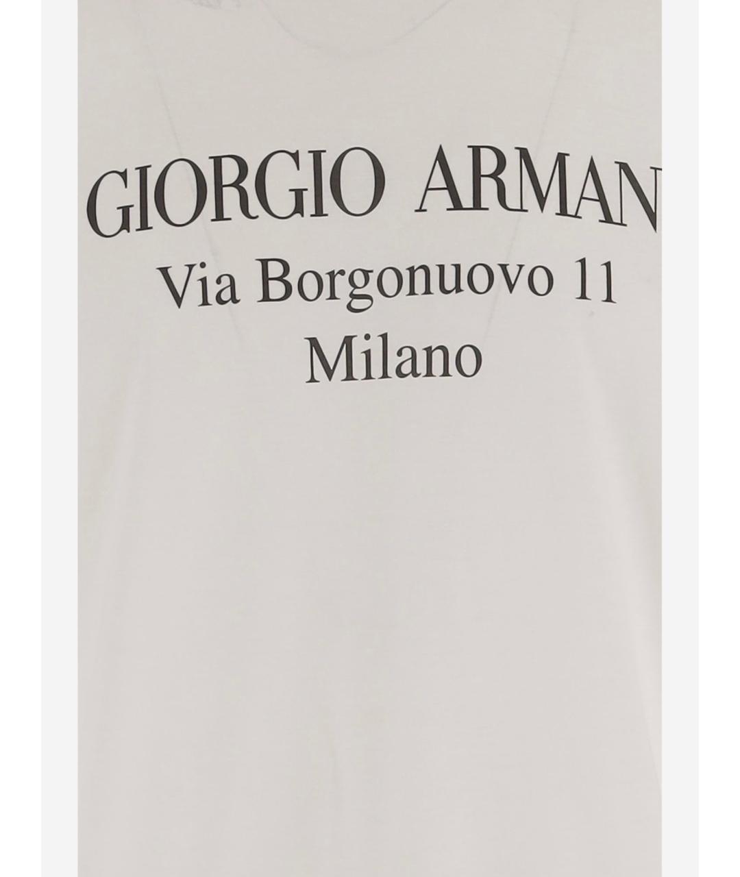 GIORGIO ARMANI Белая хлопковая футболка, фото 3