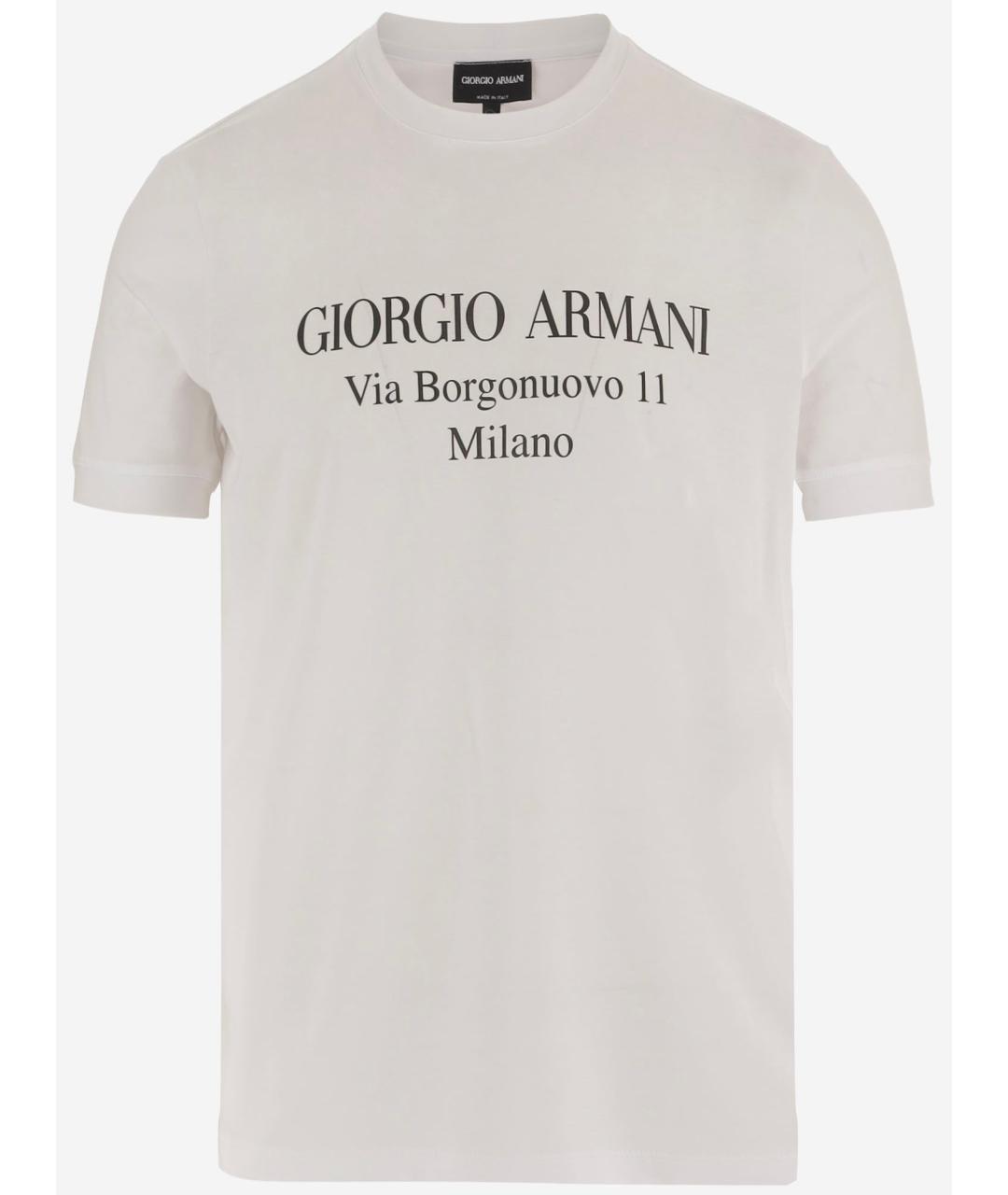 GIORGIO ARMANI Белая хлопковая футболка, фото 4