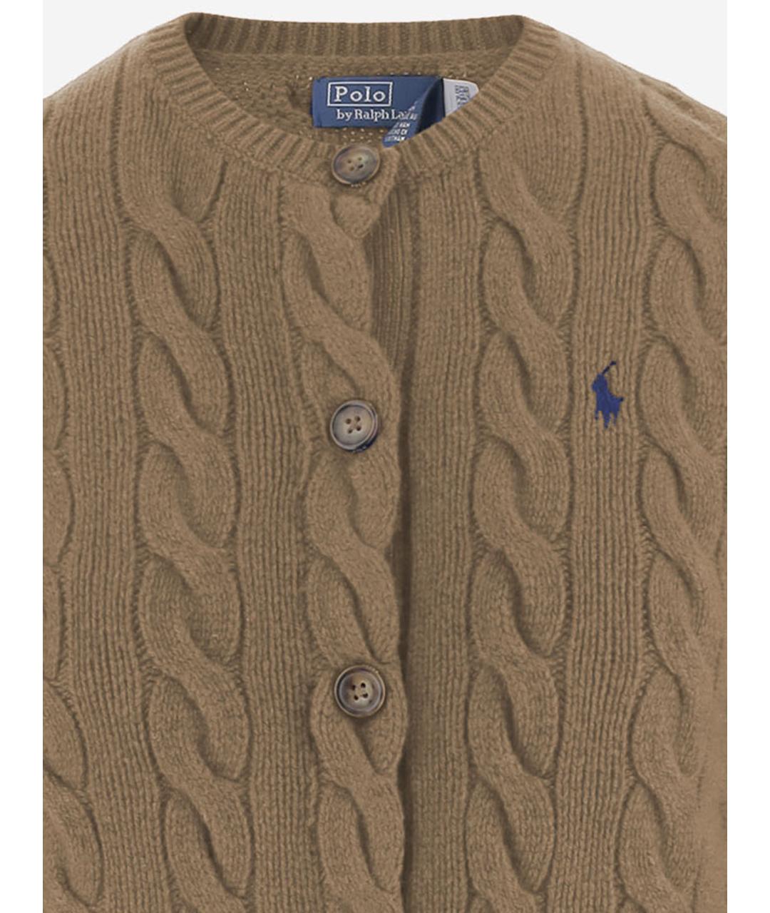 POLO RALPH LAUREN Бежевый шерстяной кардиган, фото 3
