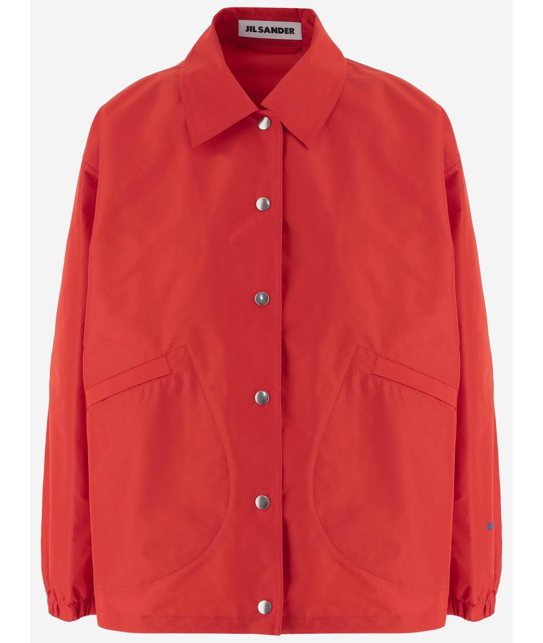 JIL SANDER Оранжевая полиэстеровая куртка, фото 5