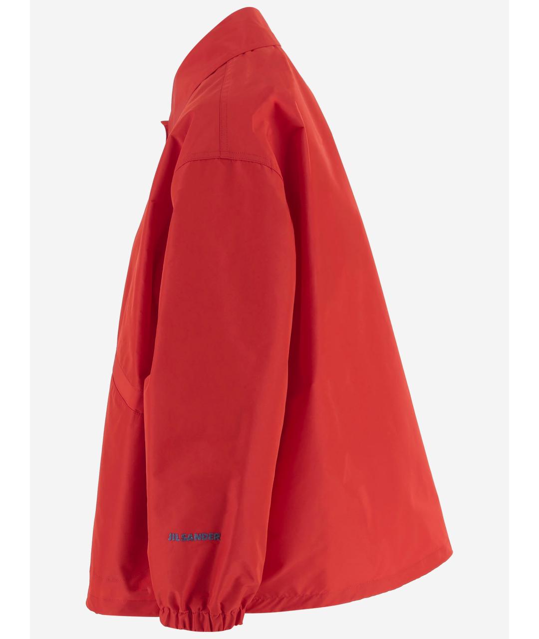 JIL SANDER Оранжевая полиэстеровая куртка, фото 2