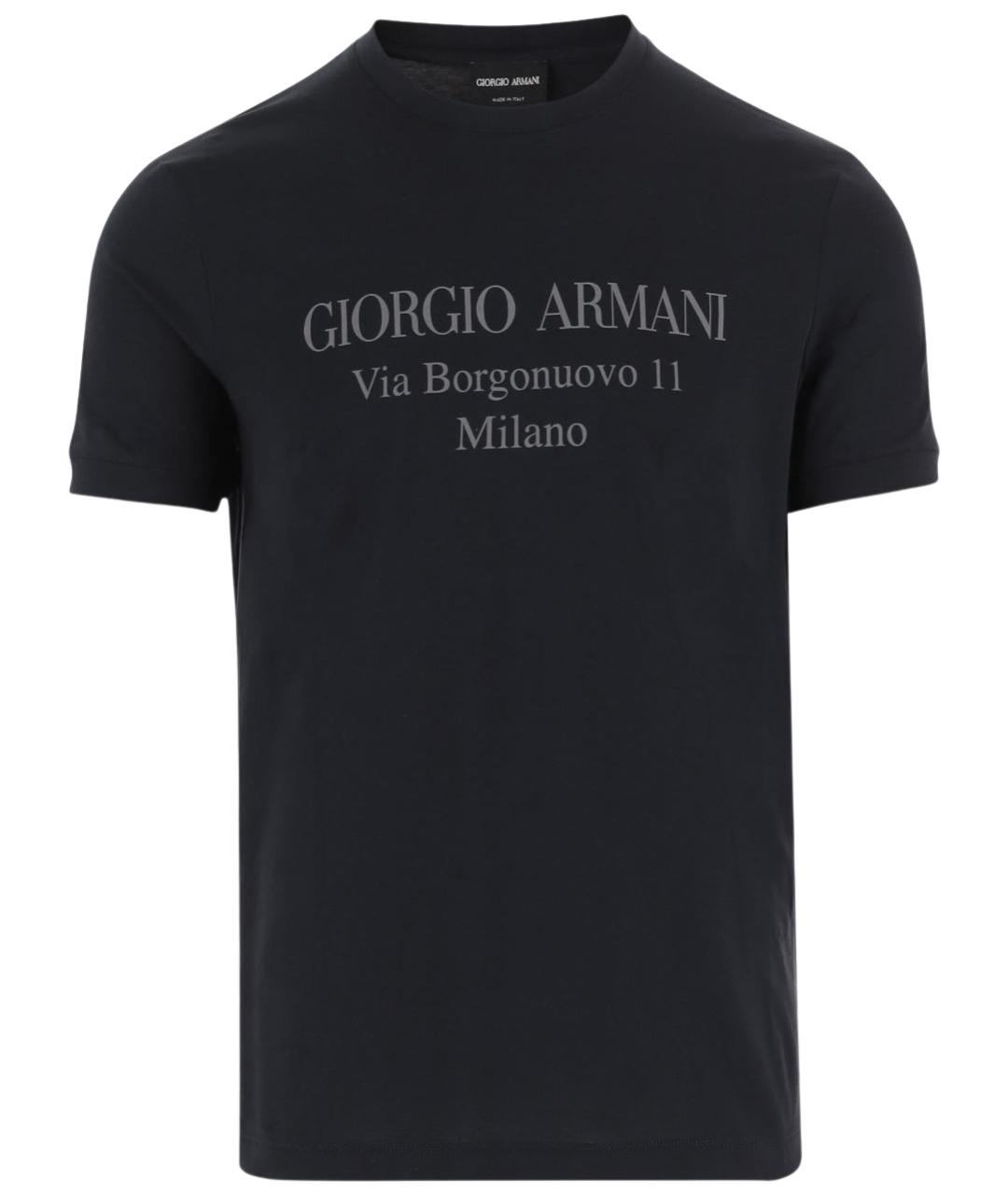 GIORGIO ARMANI Черная хлопковая футболка, фото 1