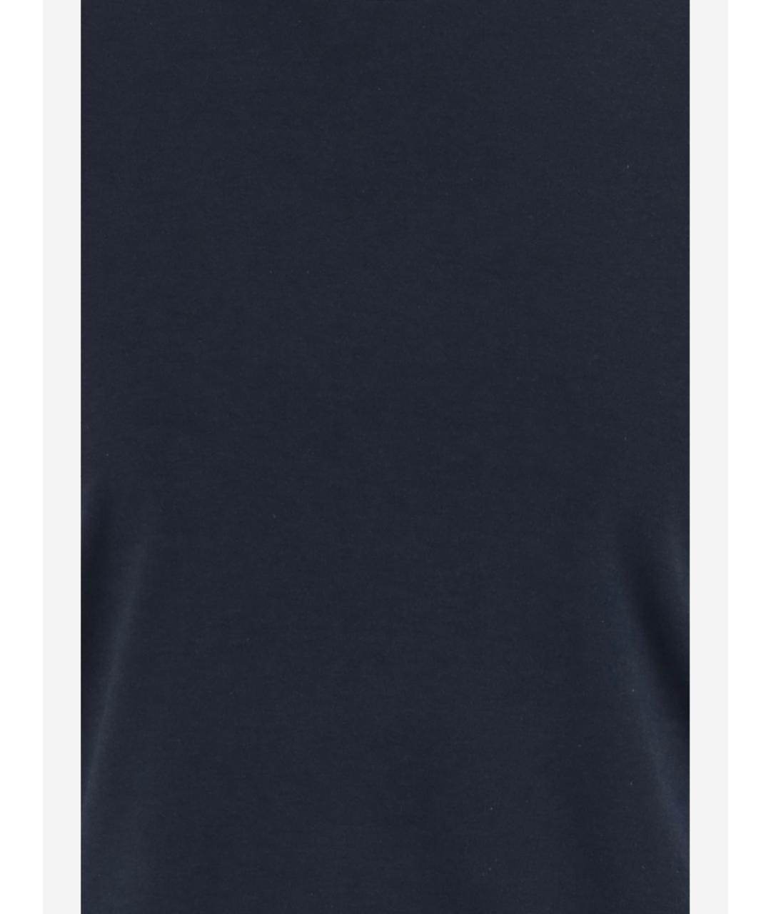 'S MAX MARA Темно-синяя хлопковая футболка, фото 3
