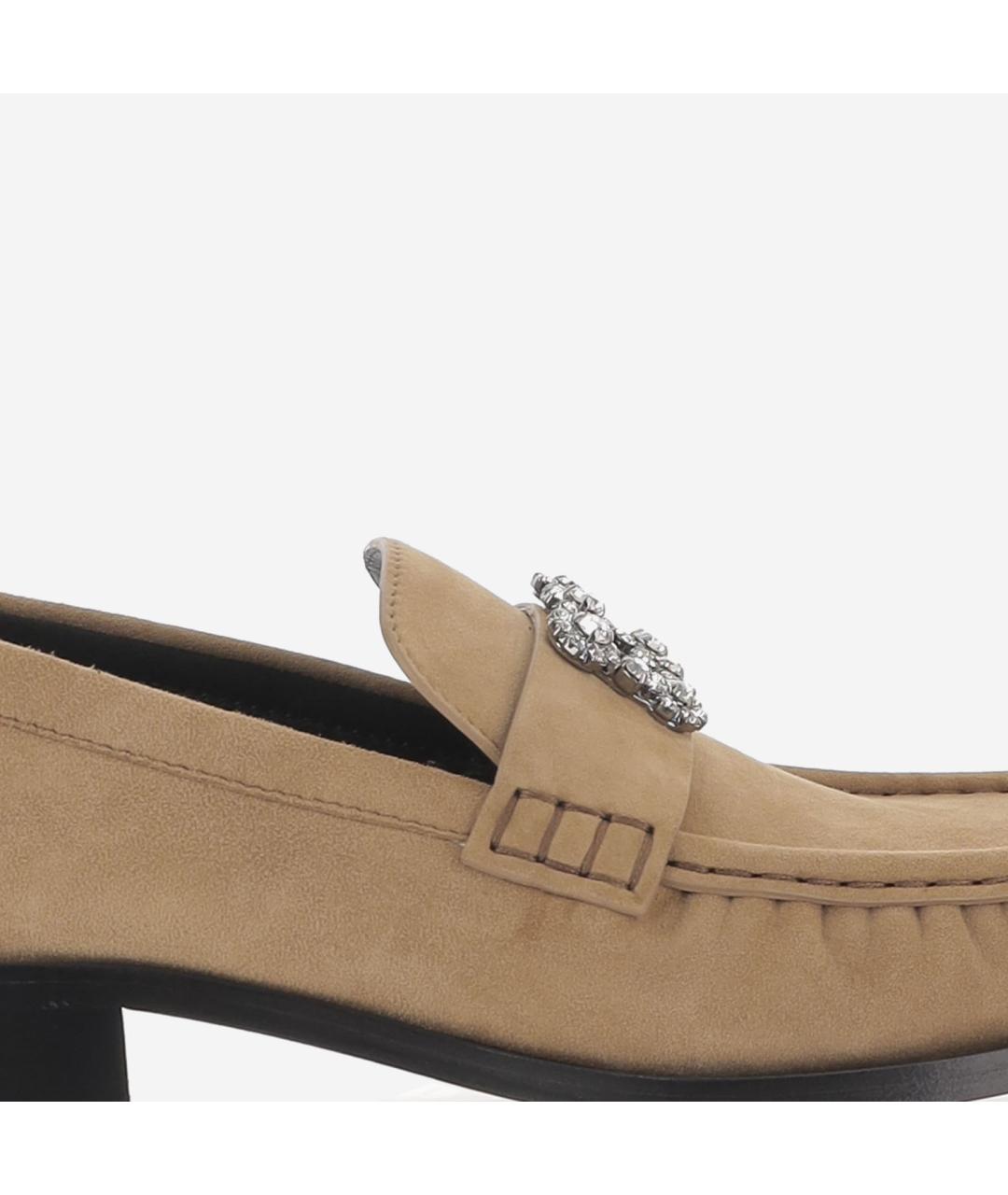 ROGER VIVIER Бежевые кожаные лоферы, фото 4