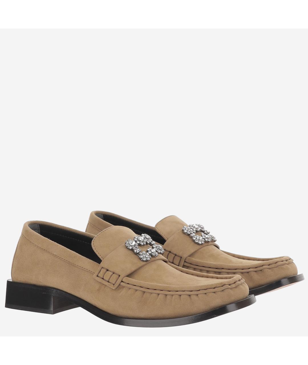 ROGER VIVIER Бежевые кожаные лоферы, фото 2