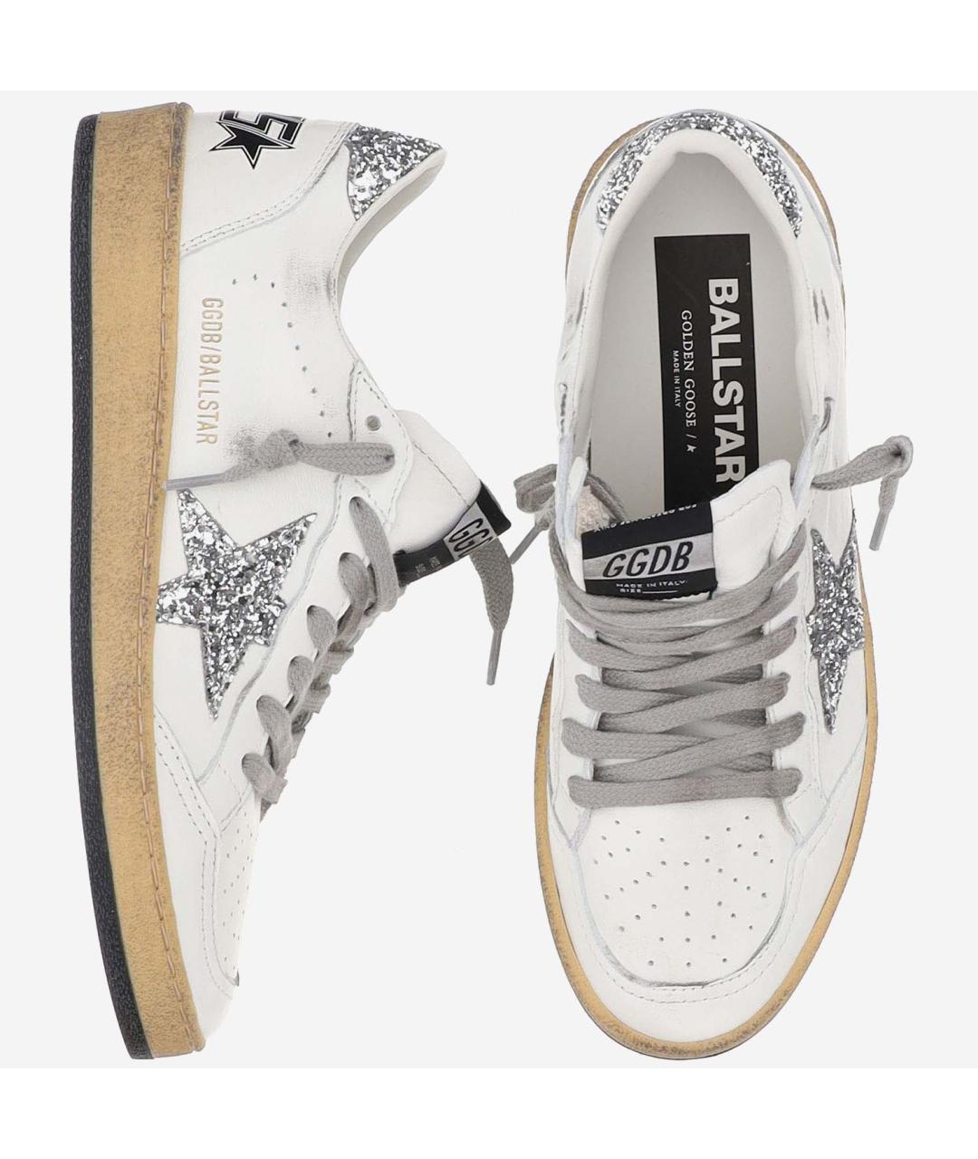 GOLDEN GOOSE Белые кожаные кеды, фото 2