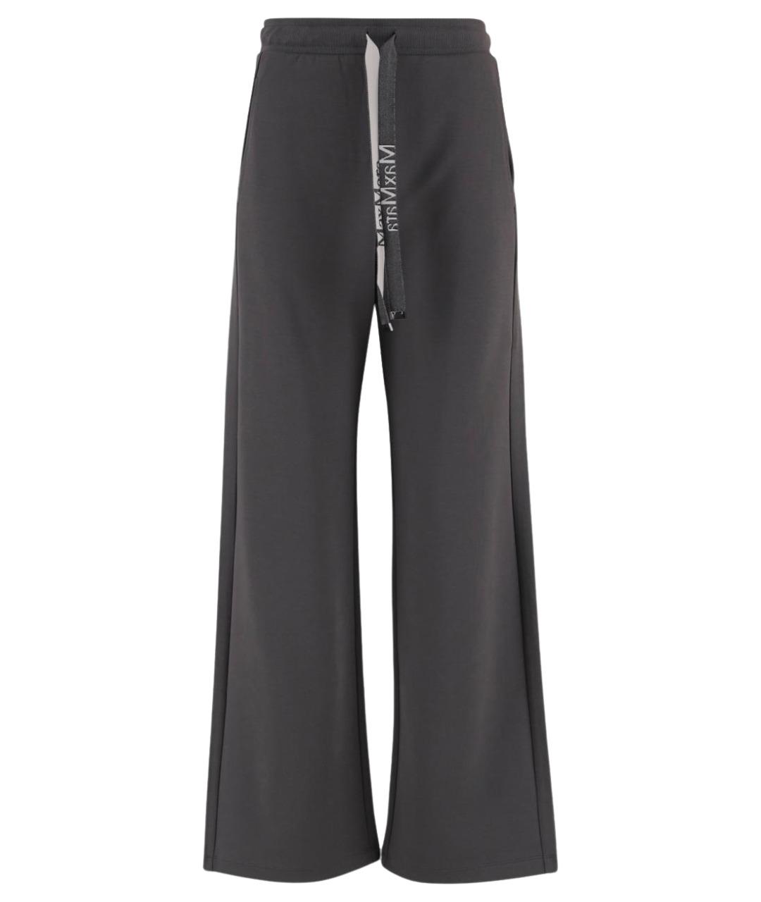 'S MAX MARA Серые хлопковые прямые брюки, фото 1
